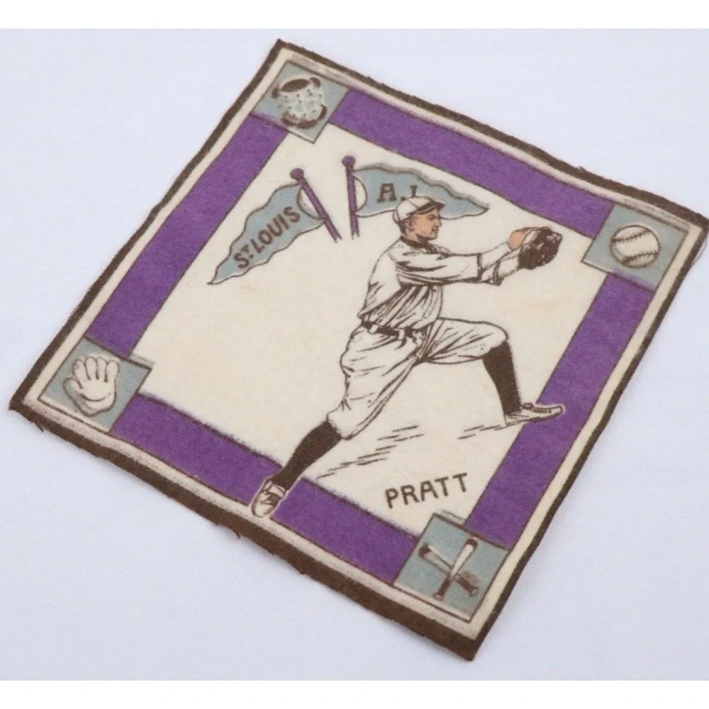 1914 Baseball Players Felt B18 Series Saint Louis‎ Browns DEL PRATT White/Purple